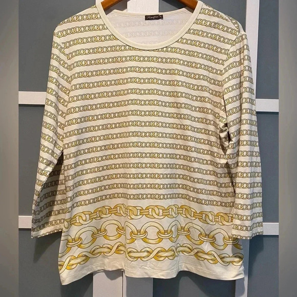 J McLaughlin Signature Catalina Cloth 3/4 Sleeve Crewneck T-shirt EUC Women's XL - Picture 3 of 10